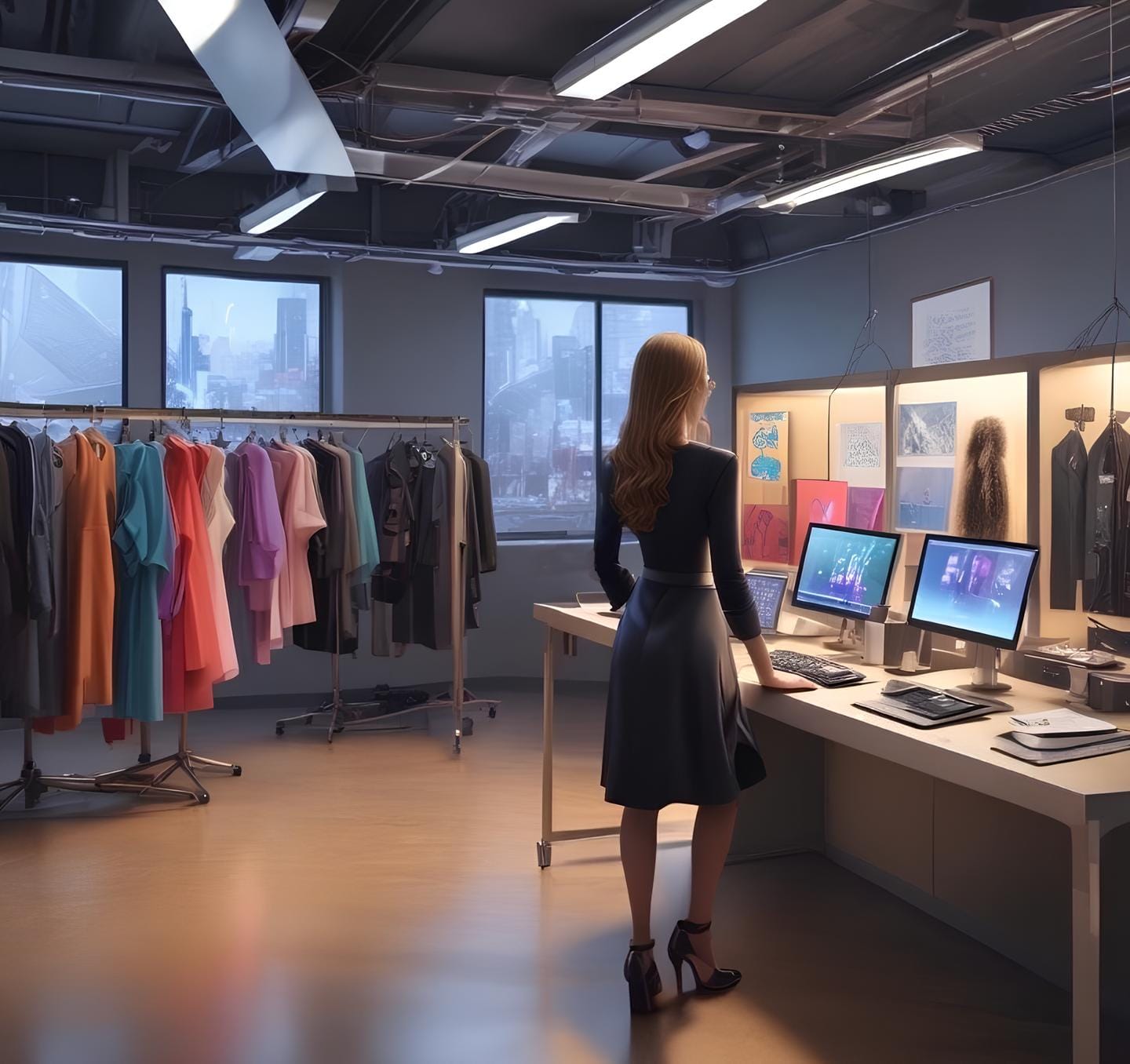 An AI generated picture from Magic Studio showing the future of fashion.